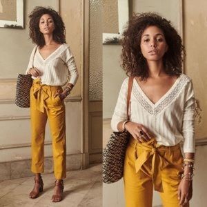 Sezane Suzanne paper bag pants